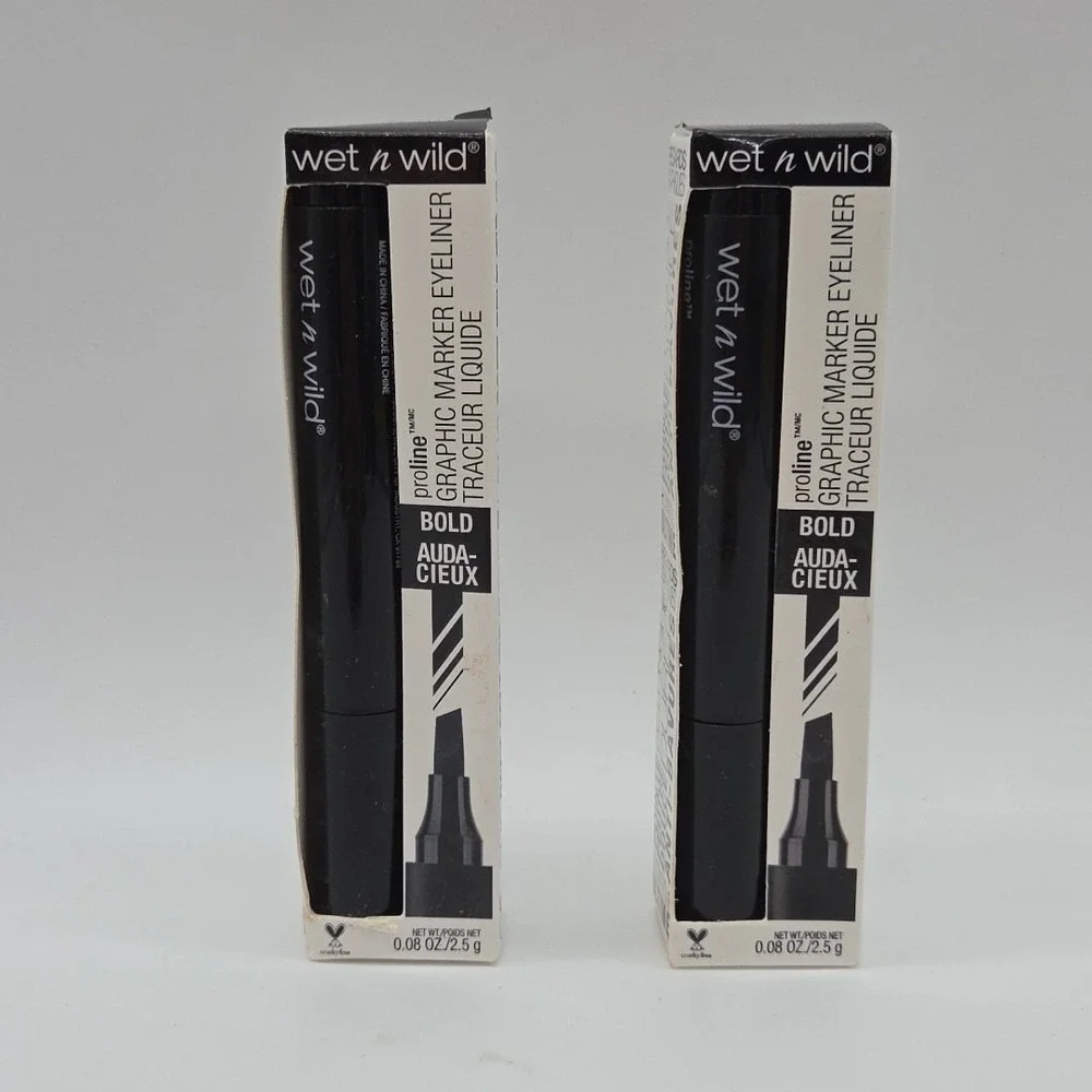 NEW Lot Of 2 Wet n Wild ProLine Graphic Marker Eyeliner #877 Jetliner Black